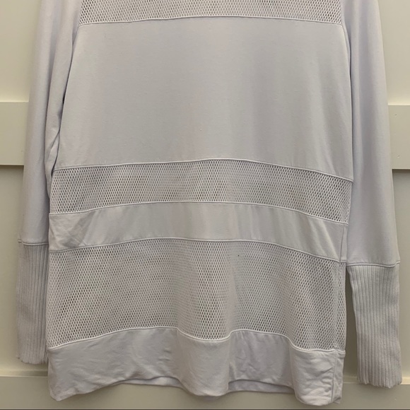ALO Yoga White Mesh Panel Long Sleeve Top Sz S - Picture 5 of 8